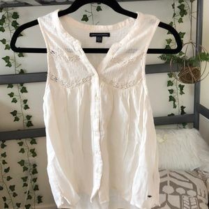 cream/ white american eagle tank